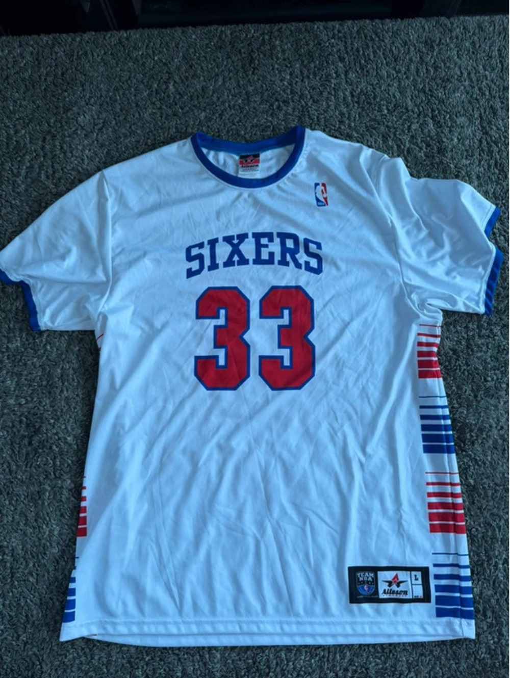 Philadelphia 76ers #33 NBA Basketball Jersey Large Alleson Athletic